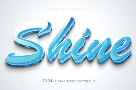 shiny shine blue font text