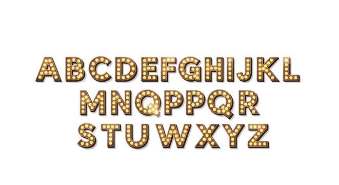 Golden Alphabet Letters Design.