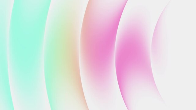 Seamless horizontal motion of soft pastel pink yellow green gradient waves. modern abstract color background loop