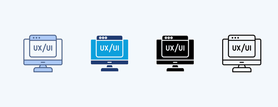 Ui Ux Design Multiple Icon Illustration Vector