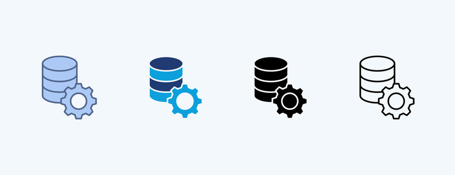 Database Management Multiple Icon Illustration Vector