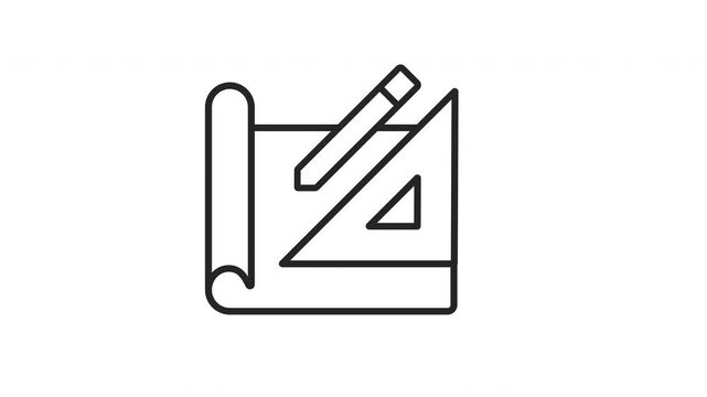 Architecture blueprint, Drafting tools, Technical drawing, Engineering design concept icon video