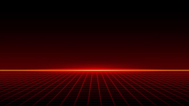 retro future technology background red grid line neon light cyber futuristic style