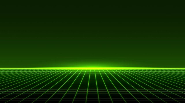 retro future technology background green grid line neon light cyber futuristic style
