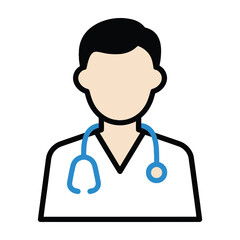 Fototapeta premium Doctor with stethoscope around neck smiling