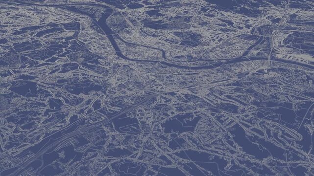3D looped animation of city - Li&egrave;ge Belgium