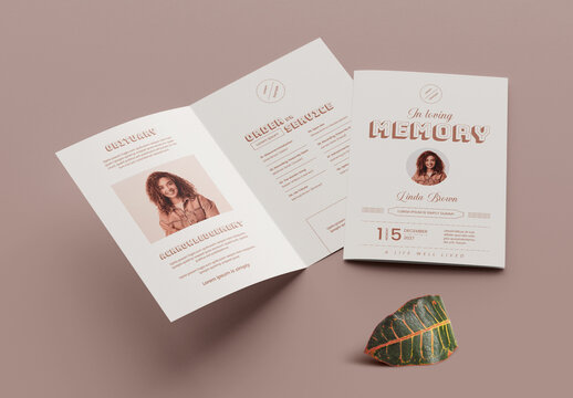 Funeral Program Memorial Service Obituary Layout