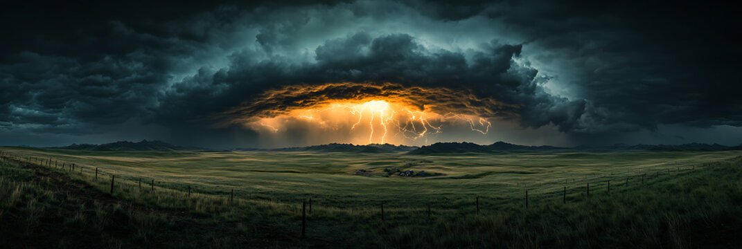 fire and thunder light in the forest