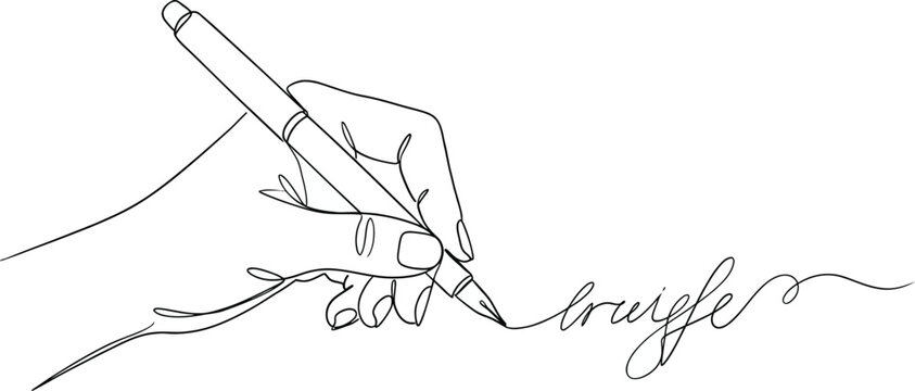 Hand Writing with Pen Line Art Illustration for Signature and Calligraphy Concept