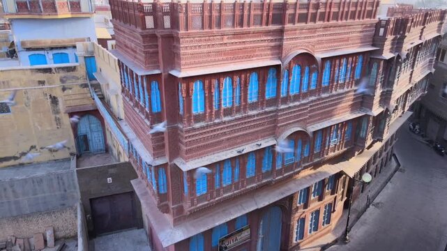 Aerial View of Rampuria Haveli Heritage Architecture in Bikaner Rajasthan India