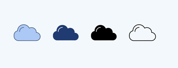 Obraz premium Cloud Multiple Icon Illustration Vector