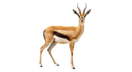 Fototapeta premium Thomsons gazelle standing in profile isolated on white background