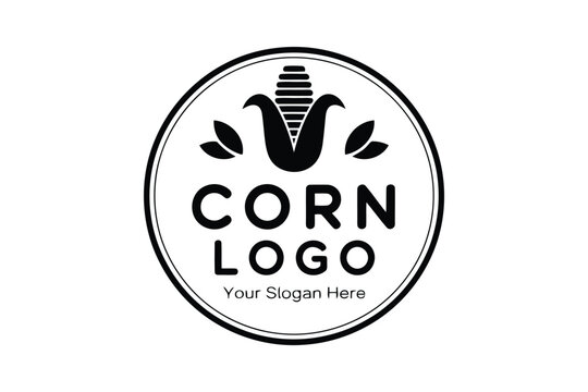 Corn logo design element for farm agriculture and food industry.