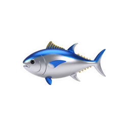 Fototapeta premium A blue and silver fish with yellow fins