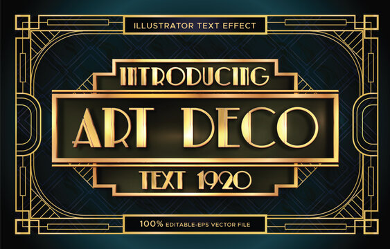 art deco font frame text