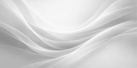 Fototapeta premium Elegant white silk and satin fabric background featuring soft flowing waves of smooth luxury textile with a light blue curve design