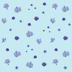 Sea and Coral Reefs Illustration Graphic Pattern © Samuel