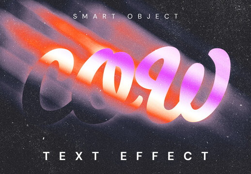 Cosmic Glow Gradient Text Effect with Retro Neon Space Dust Texture