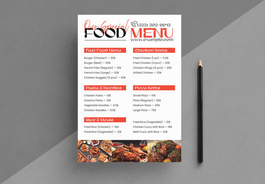 Food Menu Template Layout