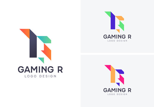 Geometric Letter R Gaming Logo Template Modern Esports Brand Identity Design