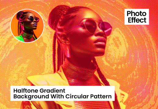 Halftone Gradient Background With Circular Pattern