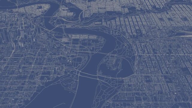 3D looped animation of city - Edmonton Canada