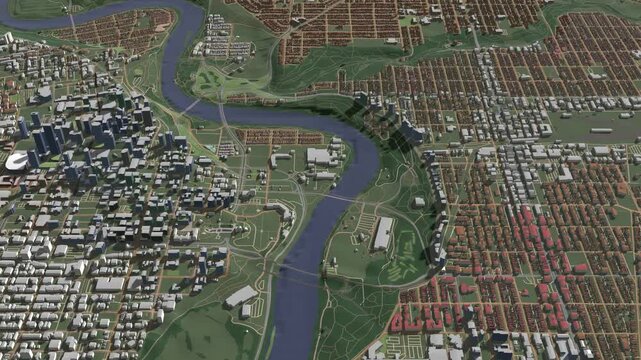 3D looped animation of city - Edmonton Canada