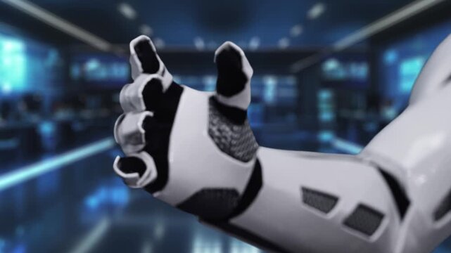 A hand reaches towards a glowing globe symbolizing artificial intelligence, surrounded by digital communication elements in a modern, technology-driven space. Auvana