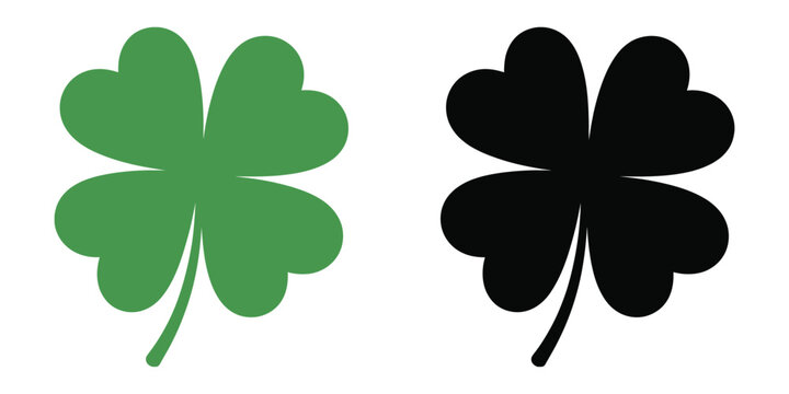 Four Leaf Clover Vector, lucky shamrock symbol
