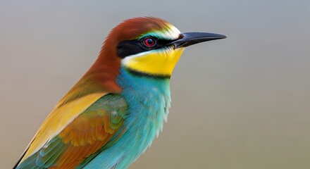 Obraz premium Stunning portrait of a european bee eater a vibrant bird in natural habitat