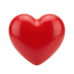 Fototapeta premium Shiny 3D red heart isolated on transparent background