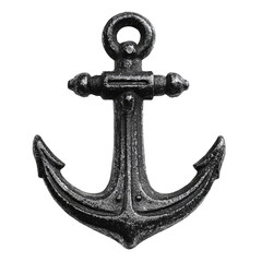 Professional Black Cast Iron Anchor Isolated on Transparent Background © Edward