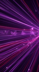 Fototapeta premium Abstract Digital Background with Glowing Purple and Red Light Trails.