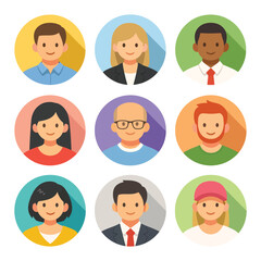 Fototapeta premium Multicharacter career avatars pack flat design collection