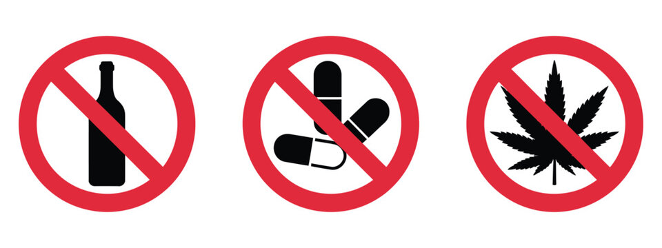 No Drugs Sign Vector illustration