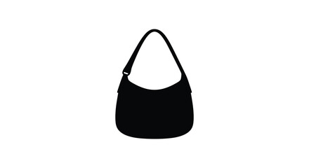 A black handbag is displayed against a white background a striking silhouette © nhpvect02