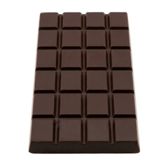 Fototapeta premium Dark chocolate bar with rectangular pieces isolated on transparent background