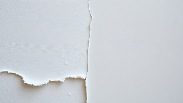 spackle. Close-up of a repaired wall showing texture difference between old and new patch. real-estate listings.