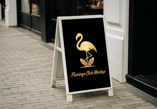 Modern Sidewalk Sign Mockup