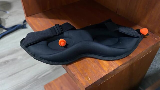 Sleep Mask and Ear Plugs on Bed Travel Sleep Accessories