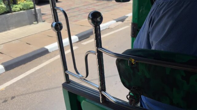 Inside Tuk Tuk Ride Sri Lanka POV Passenger View Street Traffic