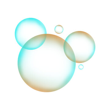 Clear bubbles floating and overlapping against isolated as PNG