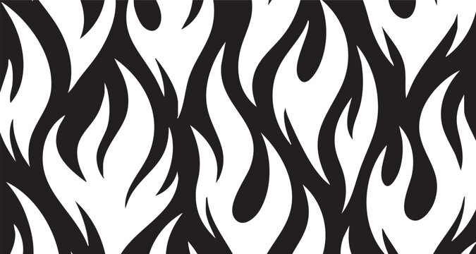 Black and white flame pattern abstract design with abstract shapes