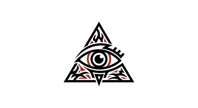Mysterious All Seeing Eye Triangle Symbol - Conspiracy, Secret Society, Esoteric Icon