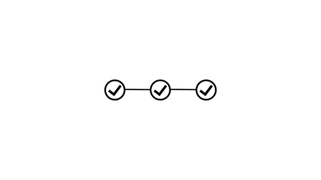 Step-by-Step Process with Looping Progress Checkpoints and Clean Minimalist Design for Presentations animation.