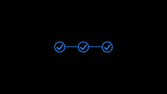 Step-by-Step Process with Looping Progress Checkpoints and Clean Minimalist Design for Presentations animation.