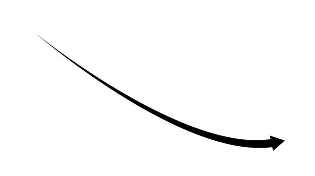 downward, decline, loss, decrease trend arrow symbol animated.