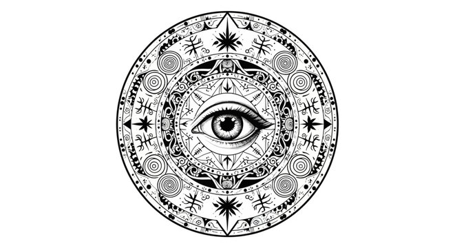 Mystical Eye Mandala Symbol