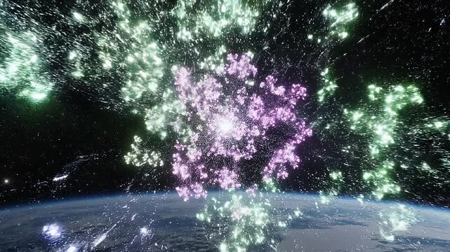 Cosmic ray induced aurorae and stardust explosions in space