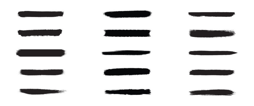 Grunge brush strokes abstract black textures for grungy design and backgrounds